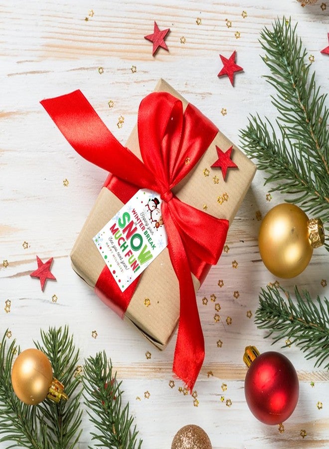 ANWYLL بطاقات هدايا العطلات من أنويل مع خيط - 50 قطعة. بطاقات هدايا "عطلات سعيدة". نتمنى لكم عطلة شتوية ممتعة للغاية. بطاقات هدايا سانتا كلوز، ندفة الثلج، الأيل. هدايا للطلاب والمعلمين والفصول الدراسية والحفلات المدرسية. - Image 5